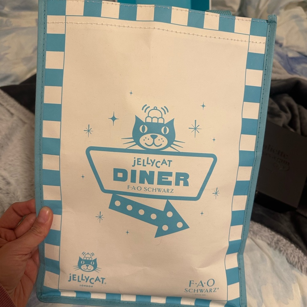 Jellycat Blue and White Diner Bag and Box